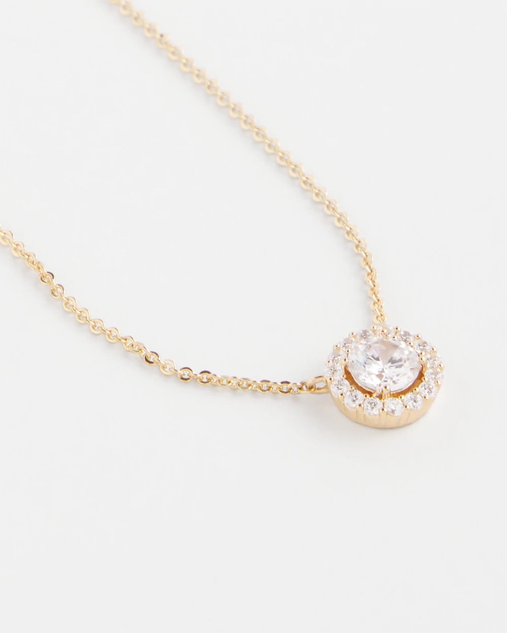 Gold Tone Drop Stone Necklace Gold - Chico's