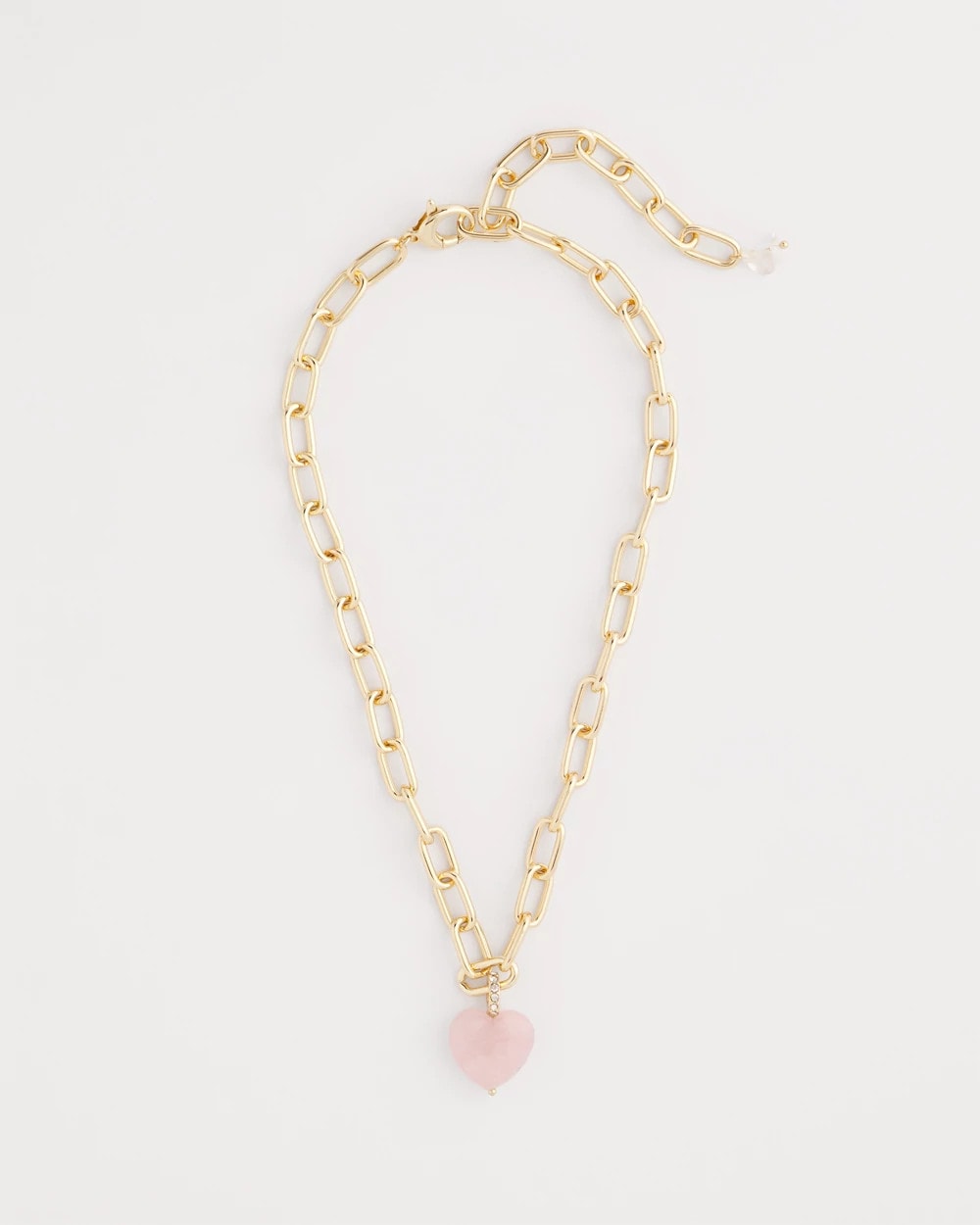 Genuine Quartz Heart Pendant Necklace Pink - Chico's