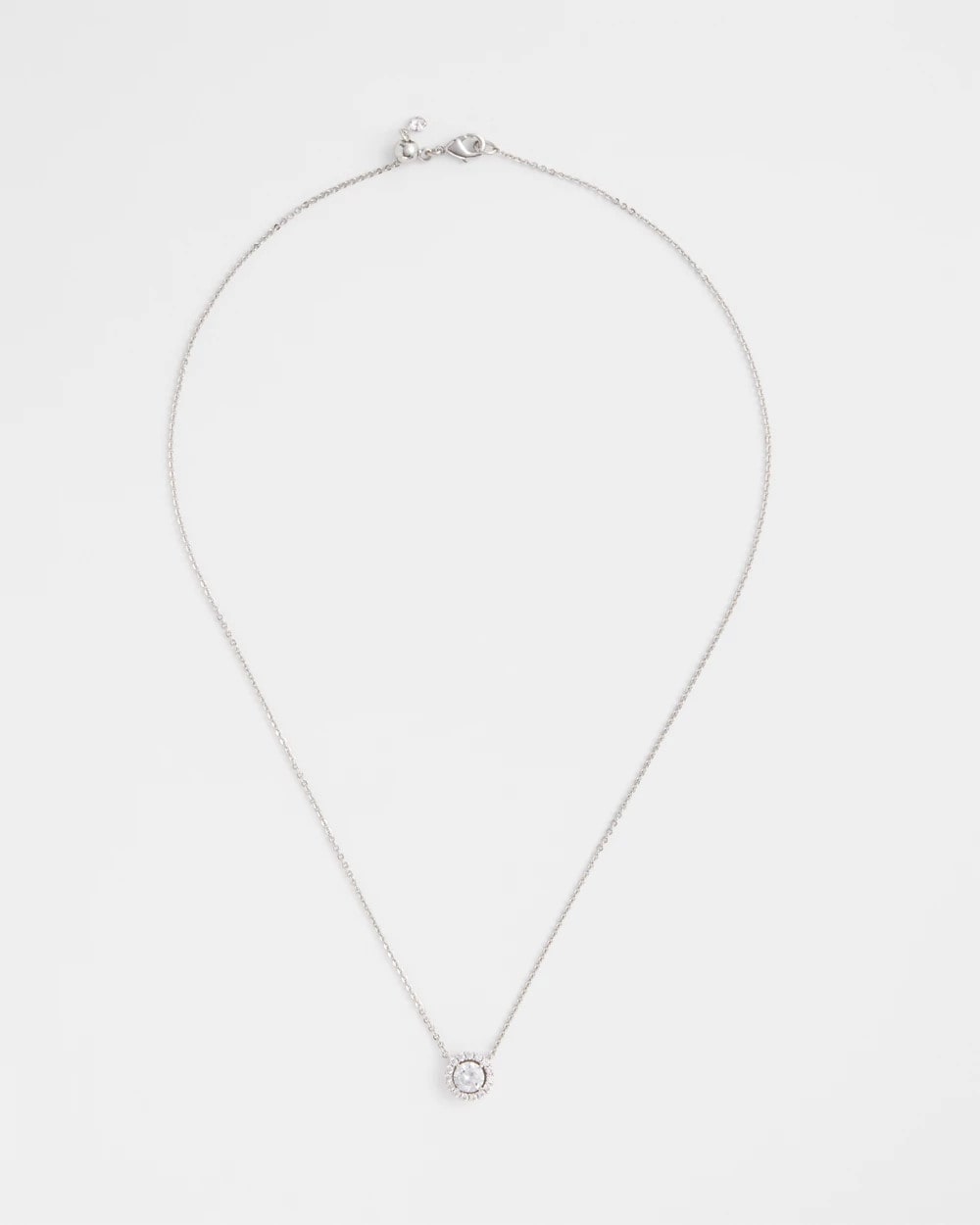 Silver Tone Drop Stone Necklace Silver - Chico's