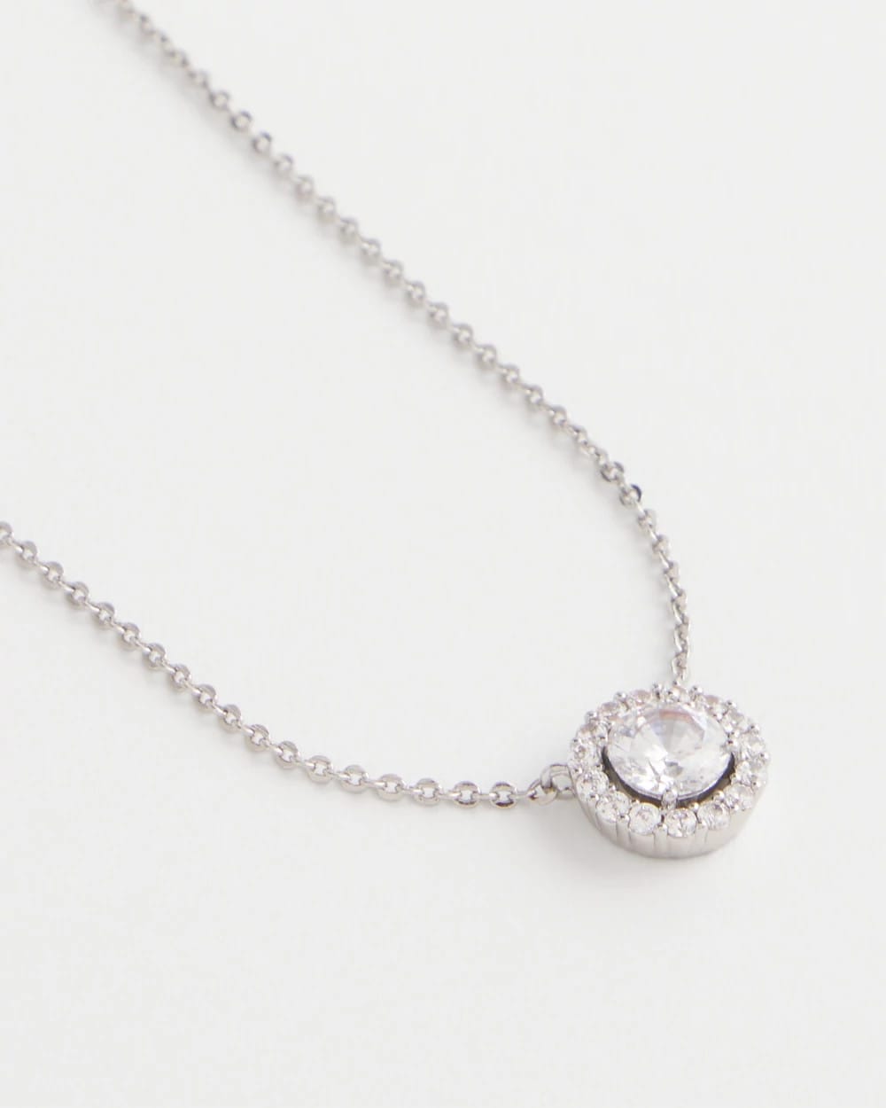 Silver Tone Drop Stone Necklace Silver - Chico's