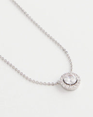 Silver Tone Drop Stone Necklace Silver - Chico's