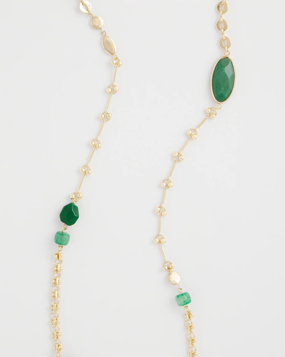Green Accent Long Single Strand Necklace Green - Chico's