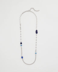 Blue Accent Long Single Strand Necklace Blue - Chico's