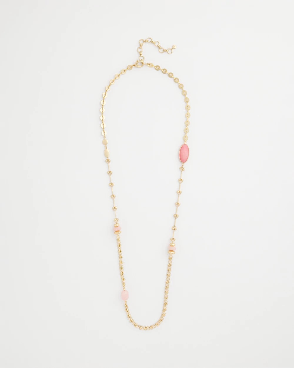Pink Accent Long Single Strand Necklace Pink - Chico's