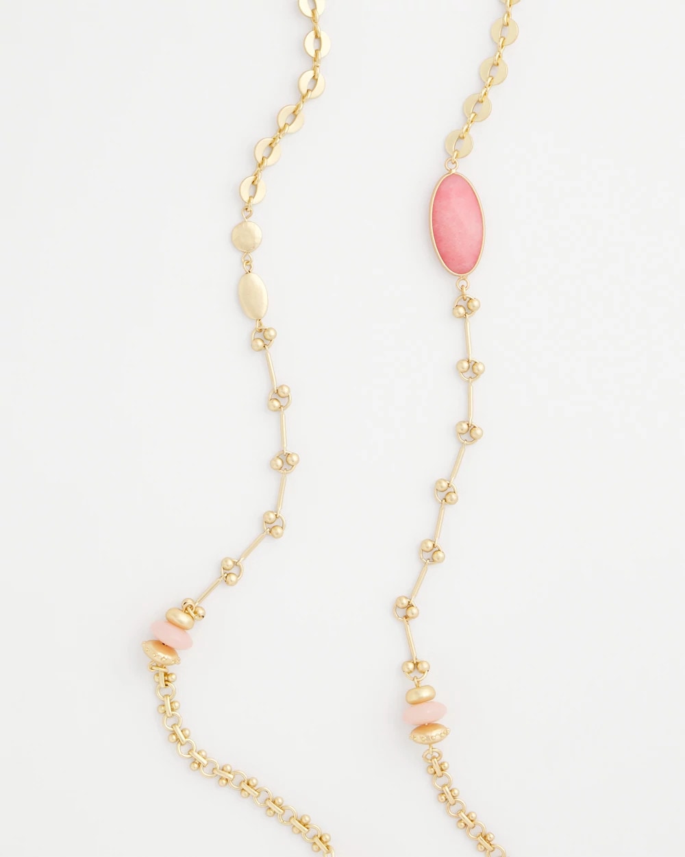 Pink Accent Long Single Strand Necklace Pink - Chico's