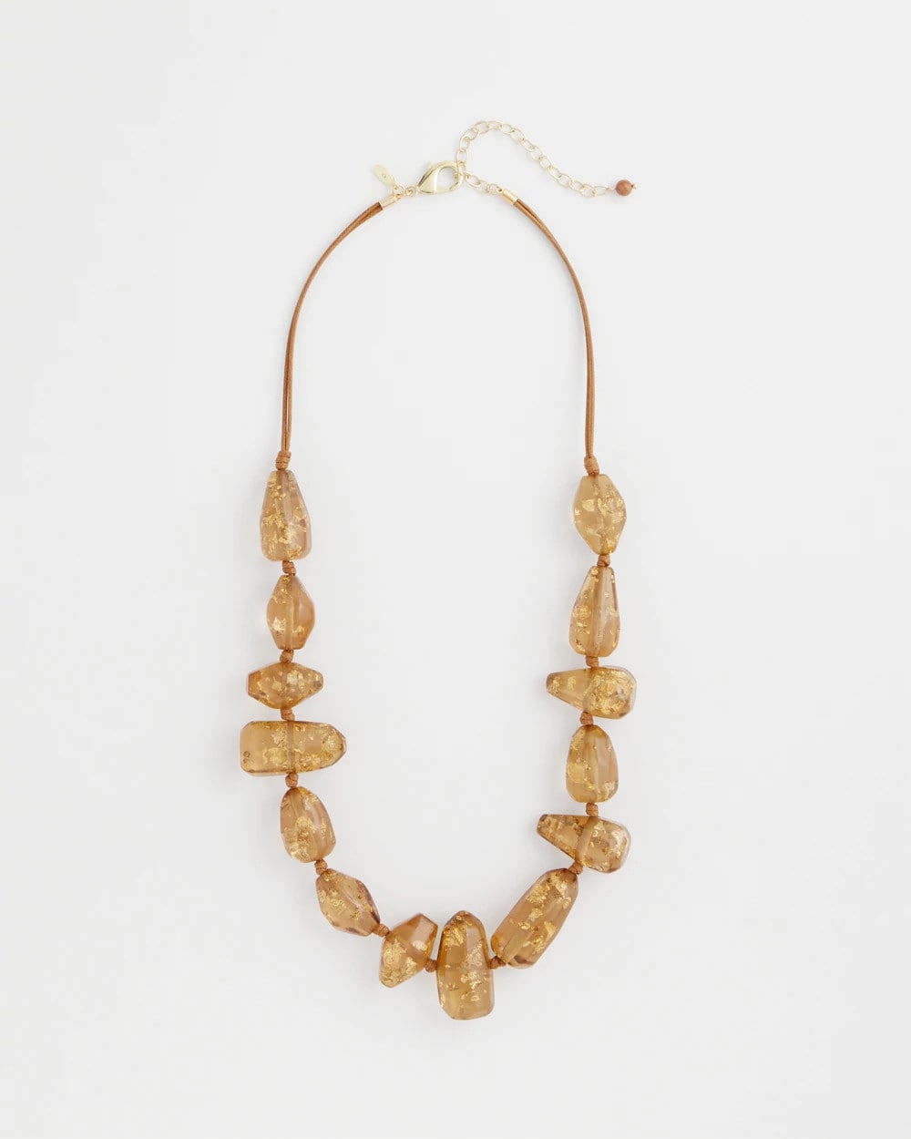 Gold Foil Long Single Strand Necklace Neutral - Chico's
