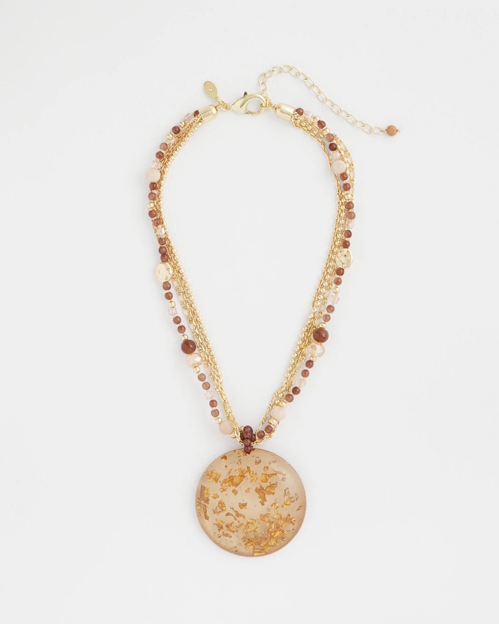 Gold Foil Pendant Necklace Neutral - Chico's