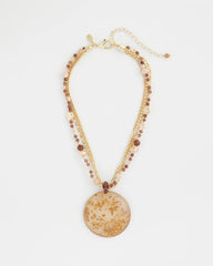 Gold Foil Pendant Necklace Neutral - Chico's