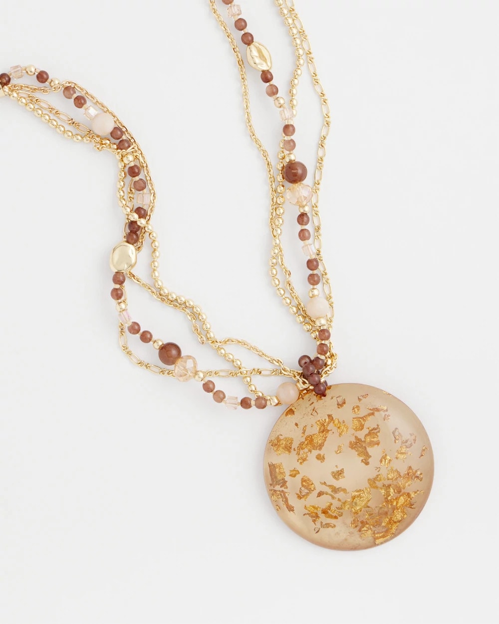Gold Foil Pendant Necklace Neutral - Chico's