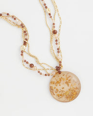 Gold Foil Pendant Necklace Neutral - Chico's