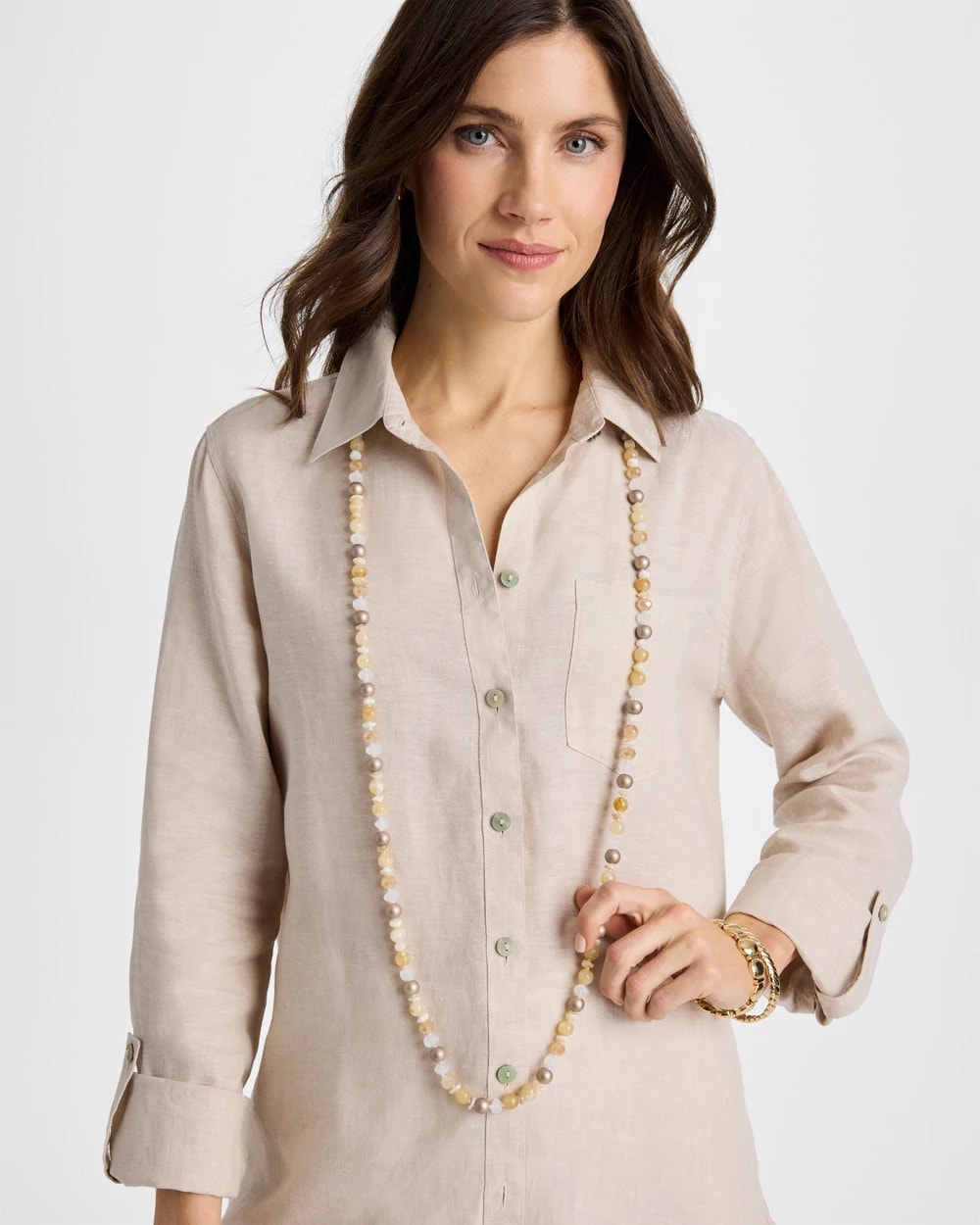 Neutral Long Layering Necklace Neutral - Chico's