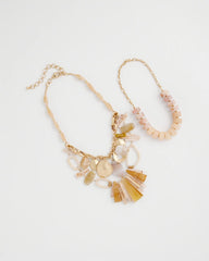 Chico's Originals Neutral Stone Bib Necklace Neutral - Chico's
