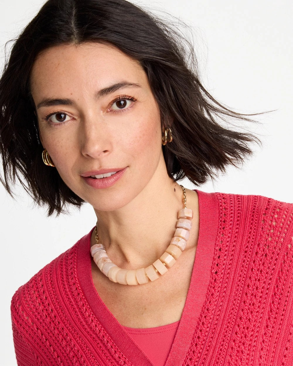 Chico's Originals Neutral Stone Bib Necklace Neutral - Chico's