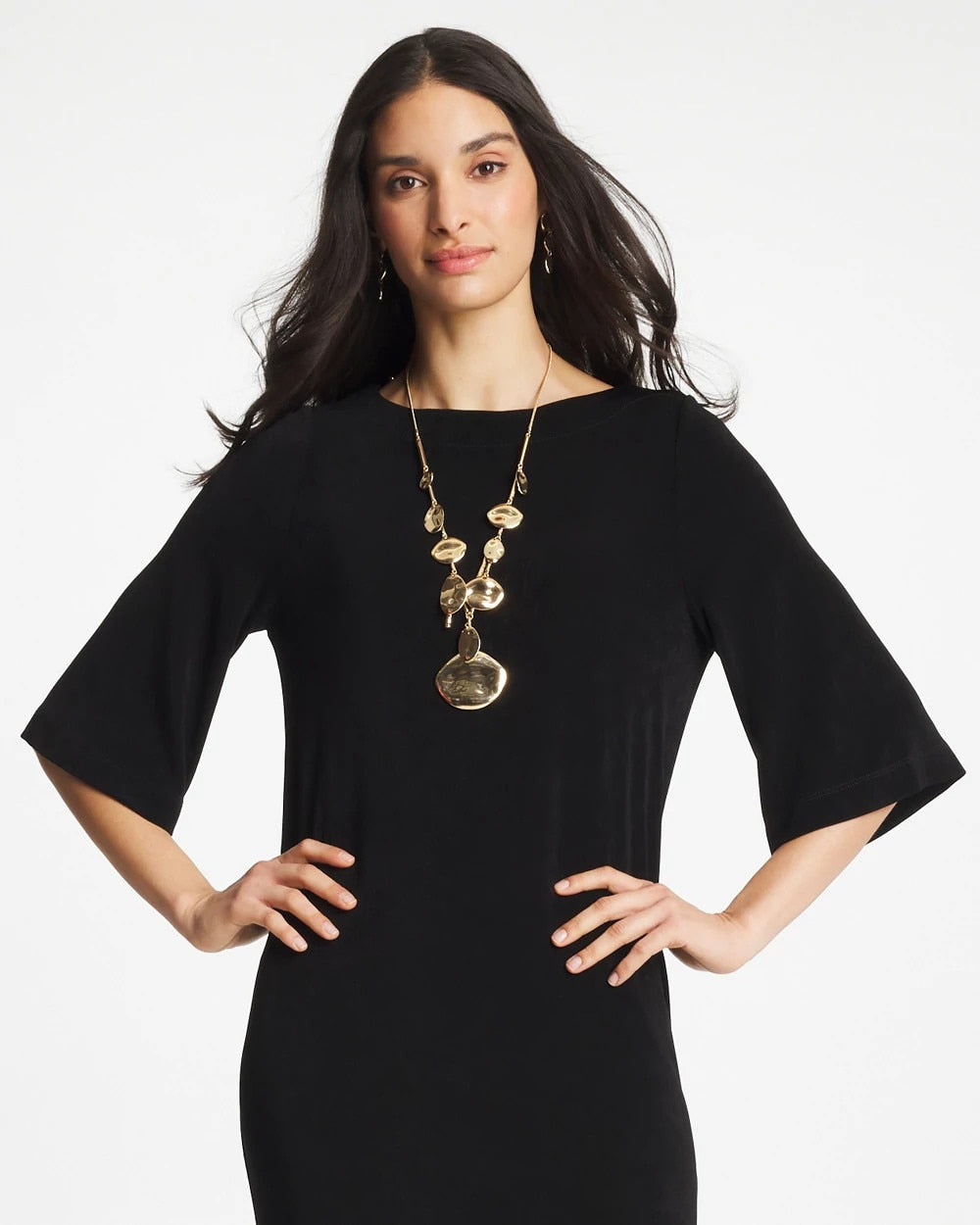 Gold Long Single Strand Necklace Gold - Chico's