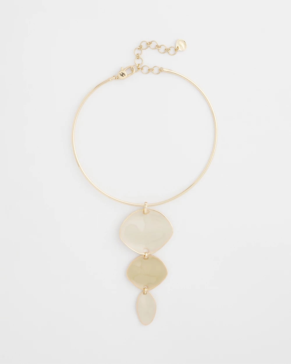 Linear Reversible Pendant Necklace White/Gold - Chico's