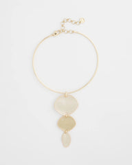 Linear Reversible Pendant Necklace White/Gold - Chico's