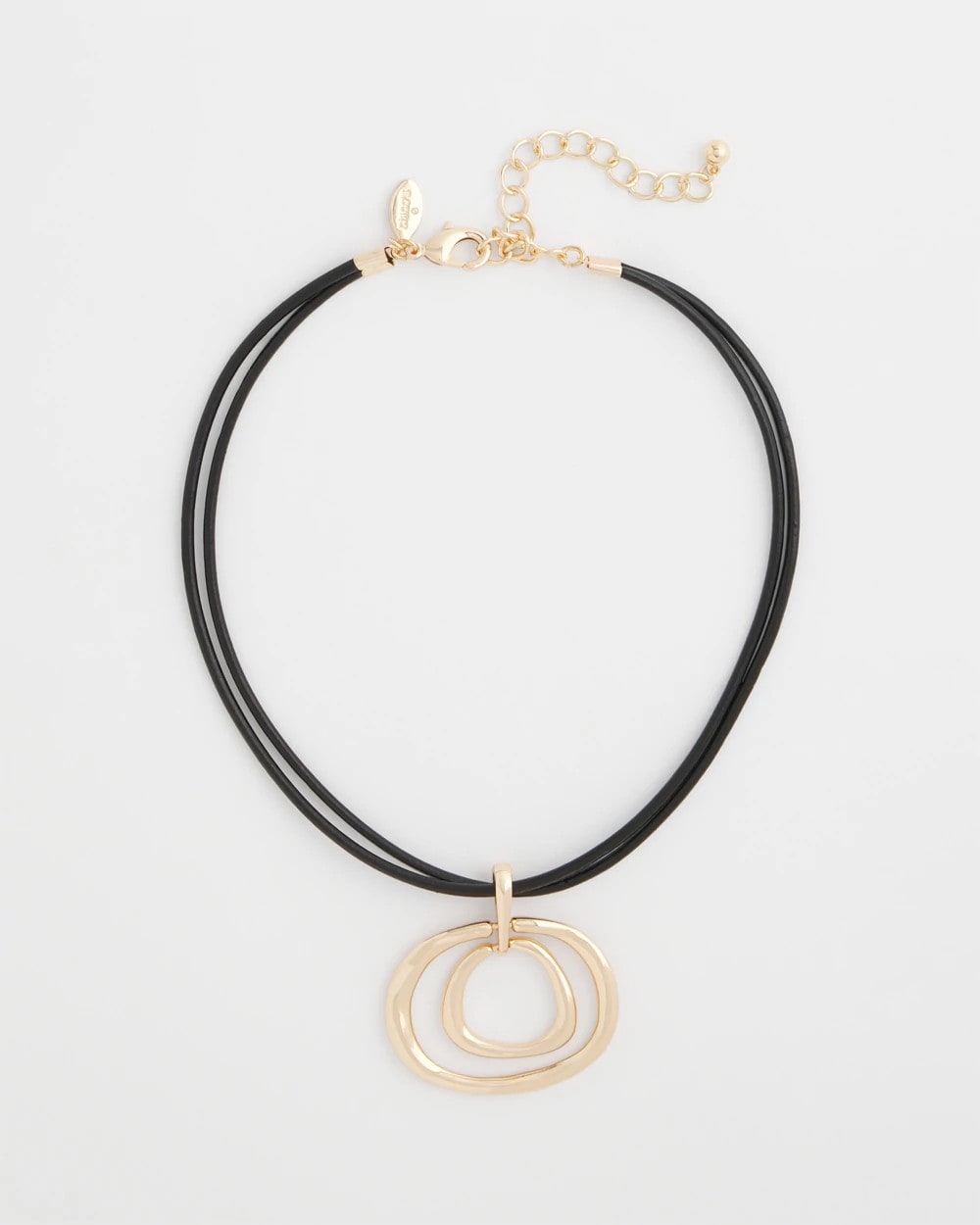 Gold Tone Rings Pendant Necklace Gold - Chico's