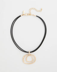 Gold Tone Rings Pendant Necklace Gold - Chico's
