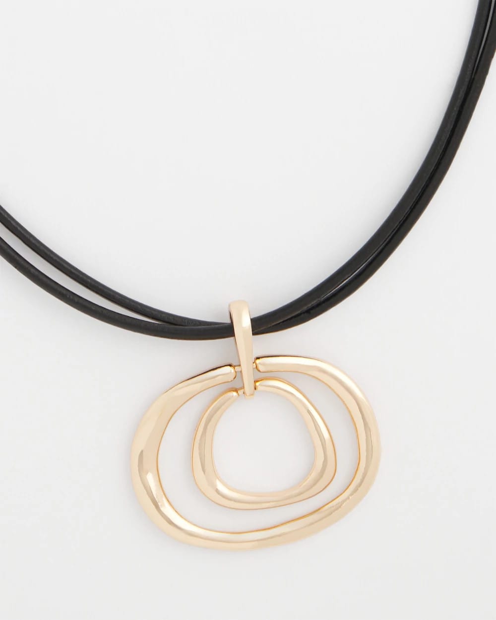 Gold Tone Rings Pendant Necklace Gold - Chico's