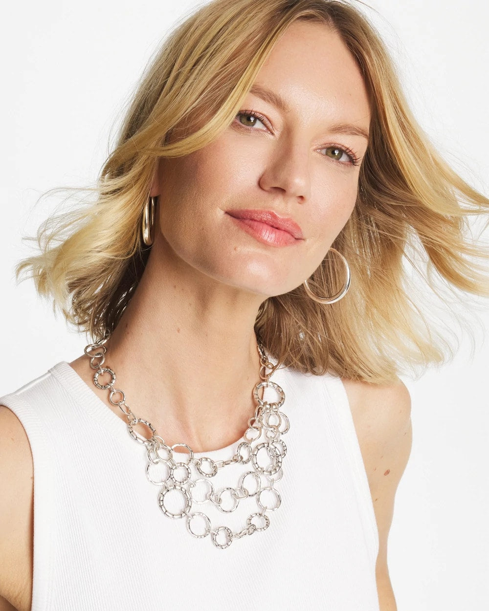 Silver Multistrand Bib Necklace Silver - Chico's