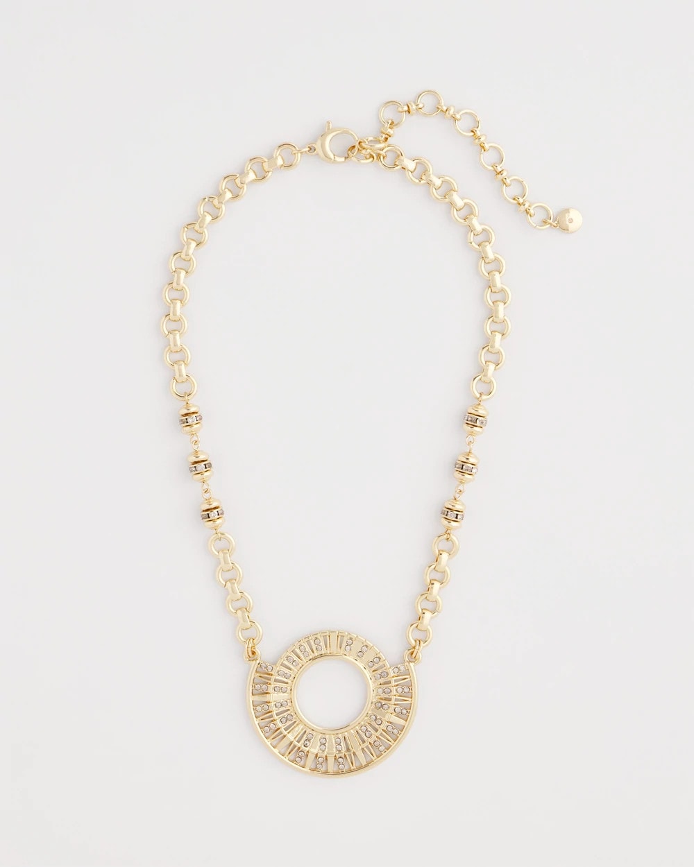 Sparkling Goldtone Circle Pendant Necklace Gold - Chico's
