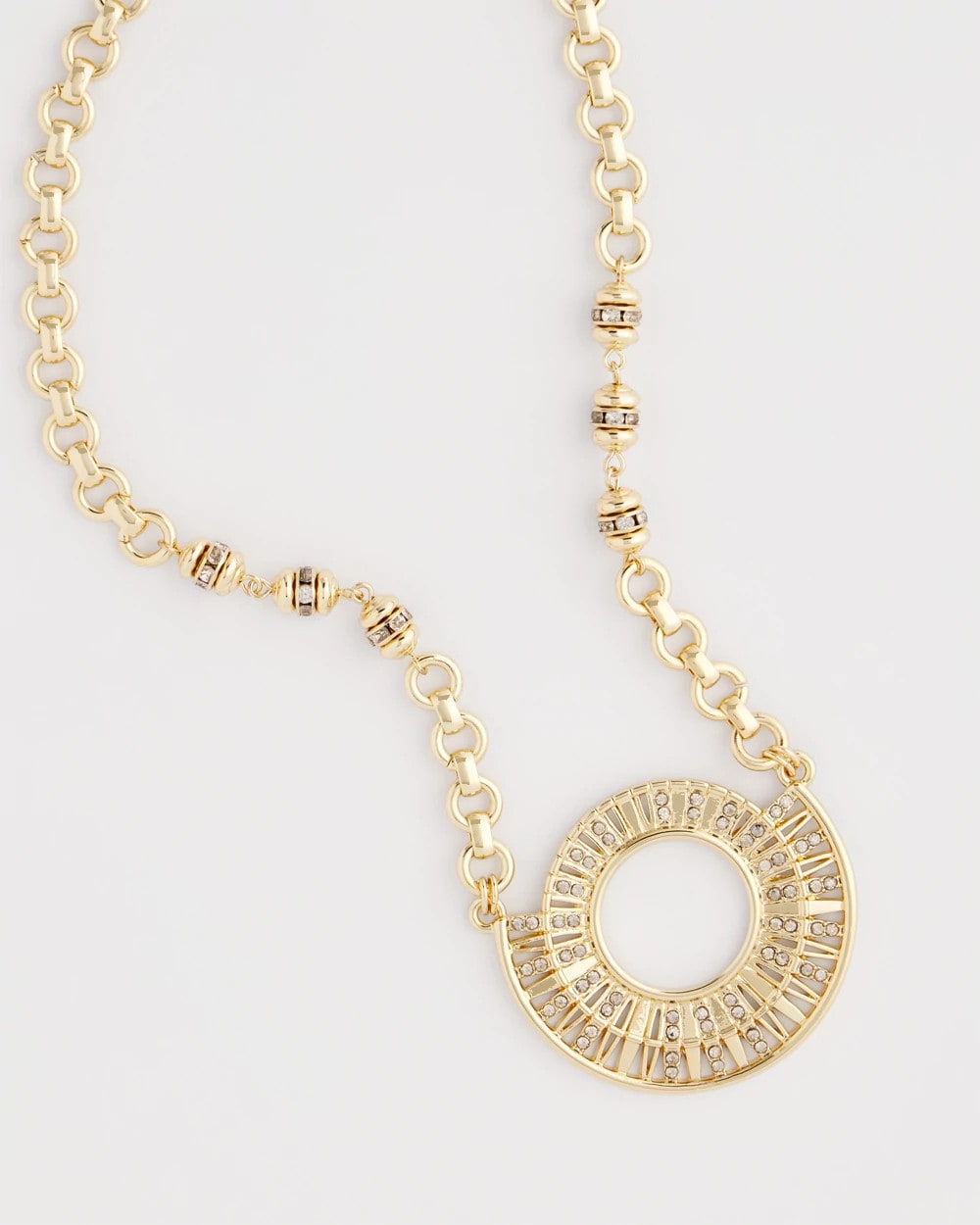 Sparkling Goldtone Circle Pendant Necklace Gold - Chico's