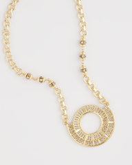 Sparkling Goldtone Circle Pendant Necklace Gold - Chico's