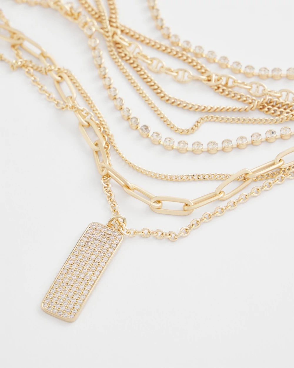 Convertible Gold Pave Pendant Necklace Gold - Chico's
