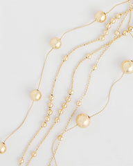 Multistrand Beaded Goldtone Necklace Gold - Chico's