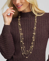 Multistrand Beaded Goldtone Necklace Gold - Chico's