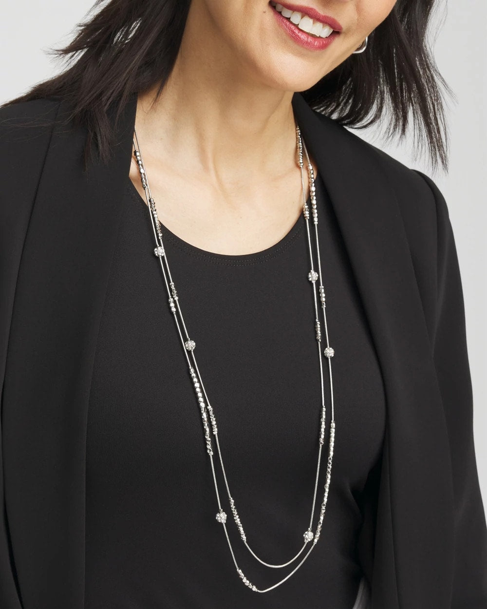 Hexie Multi-Strand Necklace Silver - Chico's
