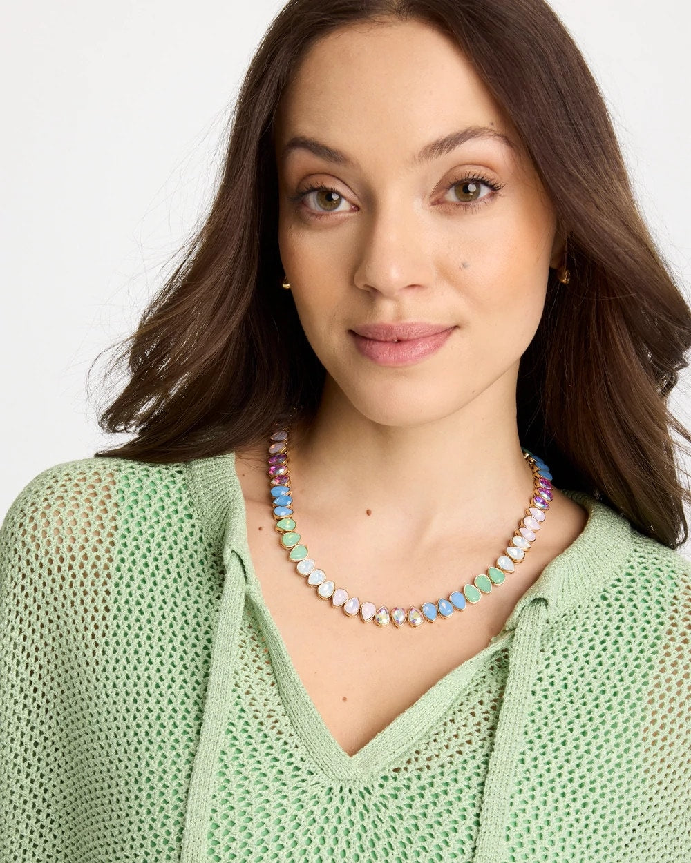 Teardrop Tennis Necklace Multi - Chico's