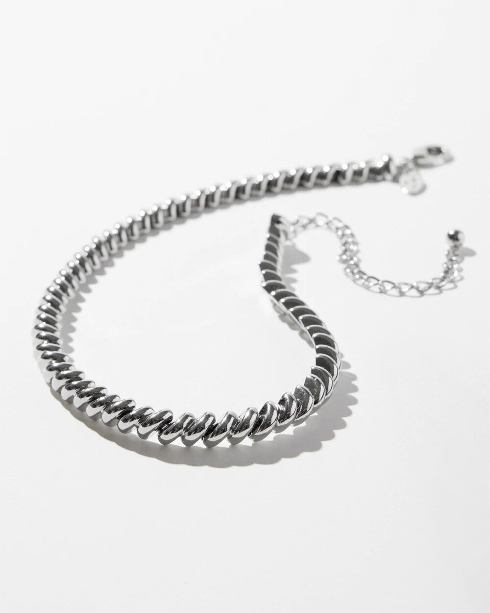 Silver Tone Twist Collar Necklace Silver - Chico's