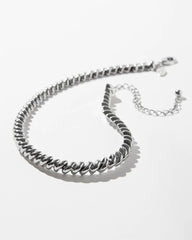 Silver Tone Twist Collar Necklace Silver - Chico's