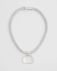 Silvertone Gem Pendant Cord Necklace Silver - Chico's