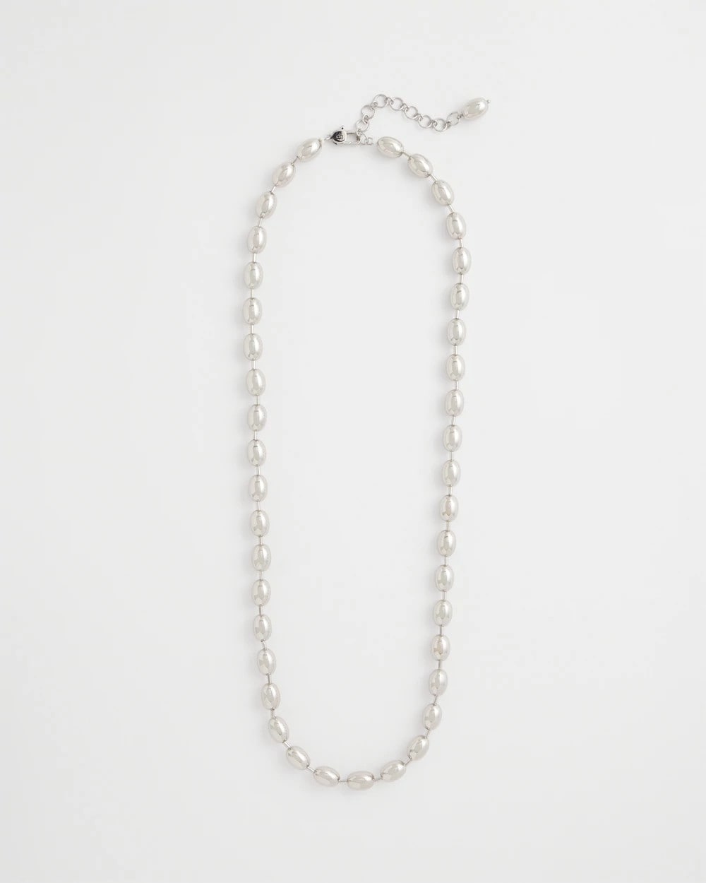 Silver Bead Long Single Strand Necklace Silver - Chico's