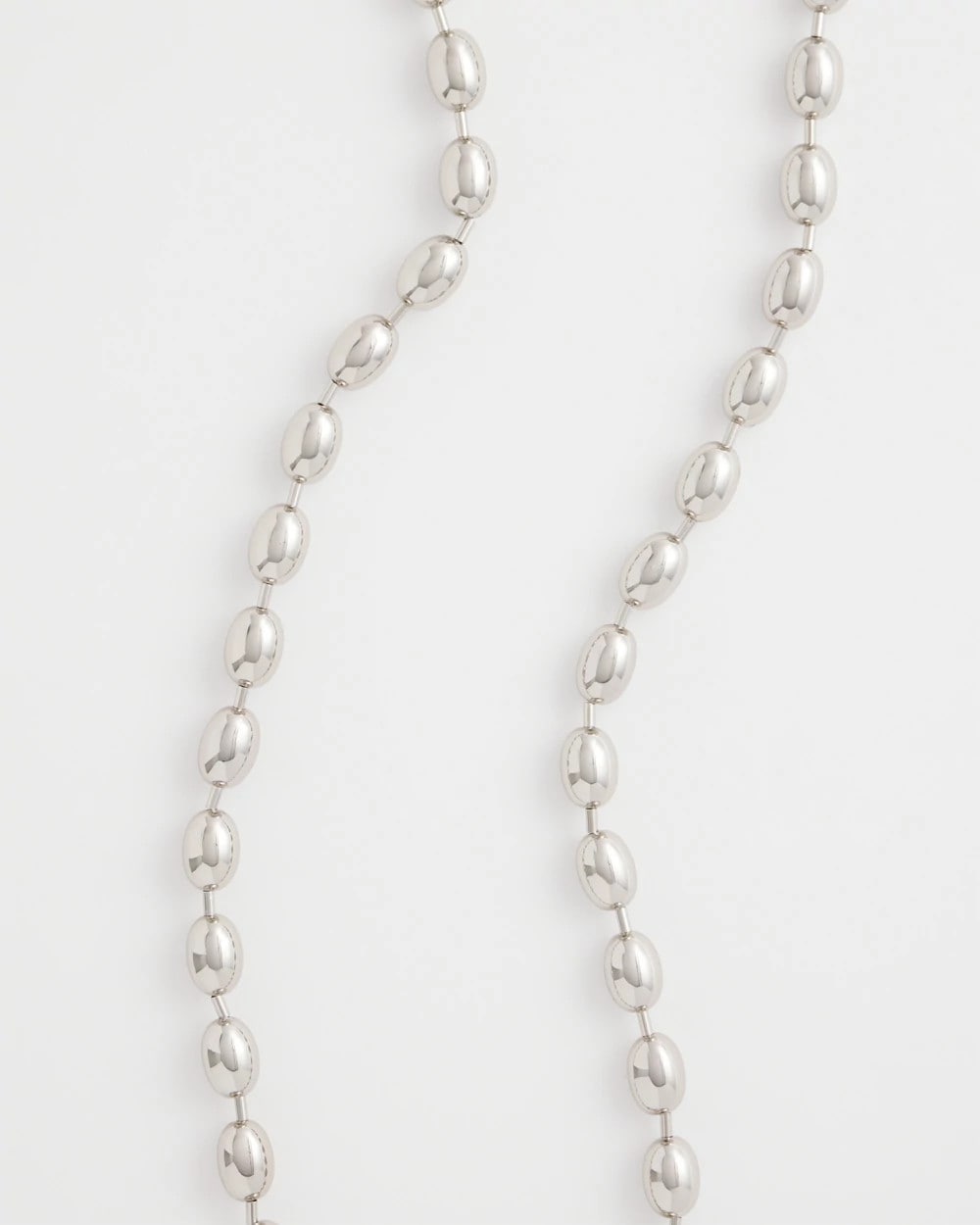 Silver Bead Long Single Strand Necklace Silver - Chico's