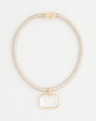 Goldtone Glass Gem Pendant Cord Necklace Gold - Chico's