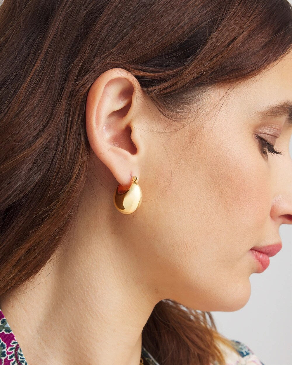No Droop® Gold-Tone Huggie Hoop Earrings Gold - Chico's
