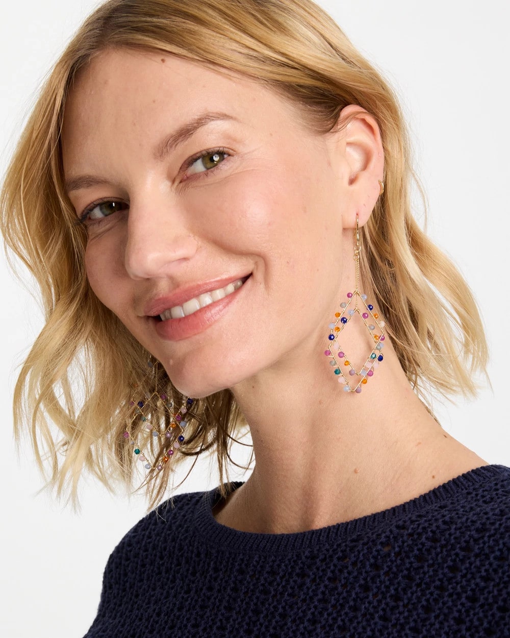 Diamond Shaped Linear Earrings Multi - Chico's