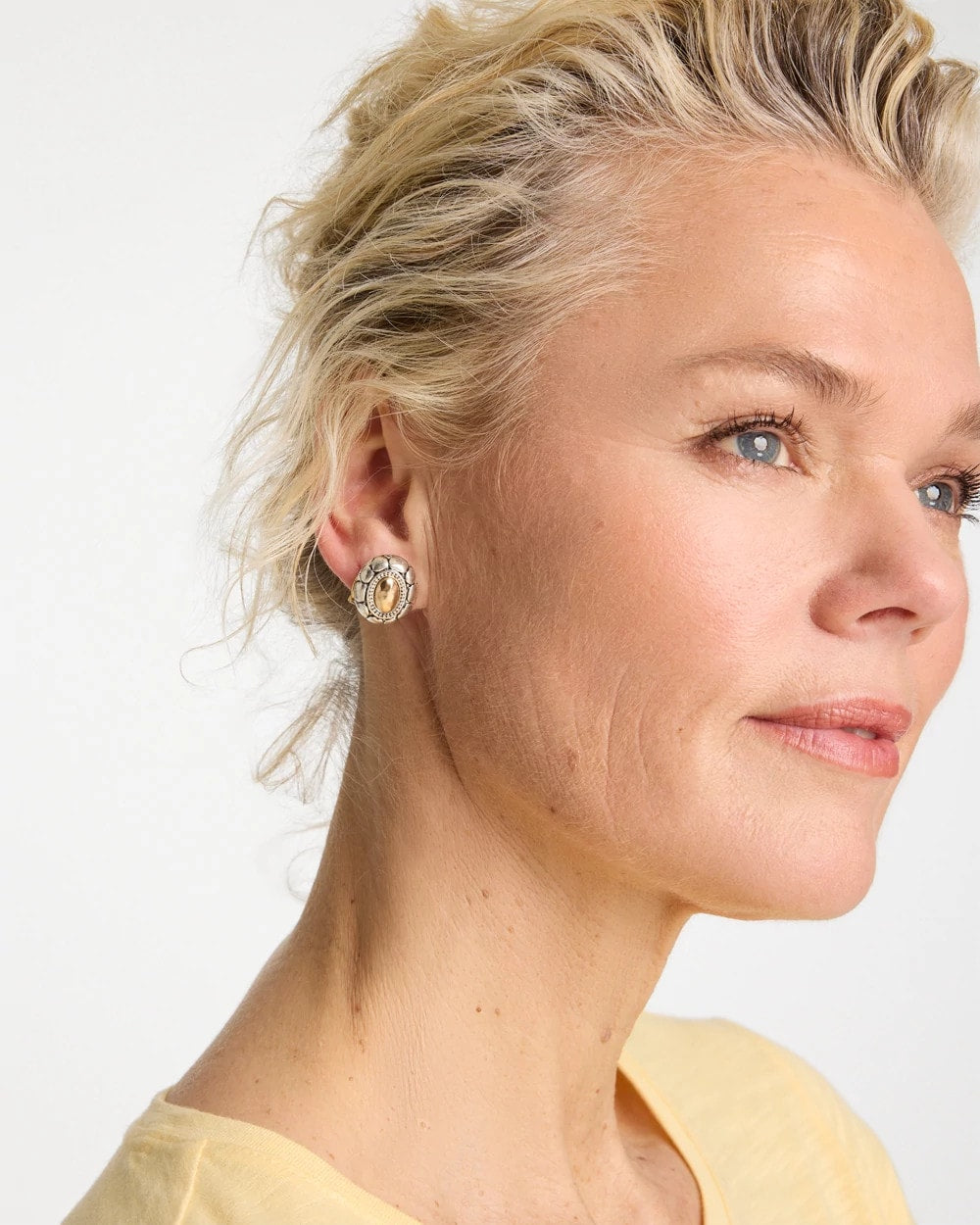 Mixed Metal Stud Earrings Turquoise - Chico's