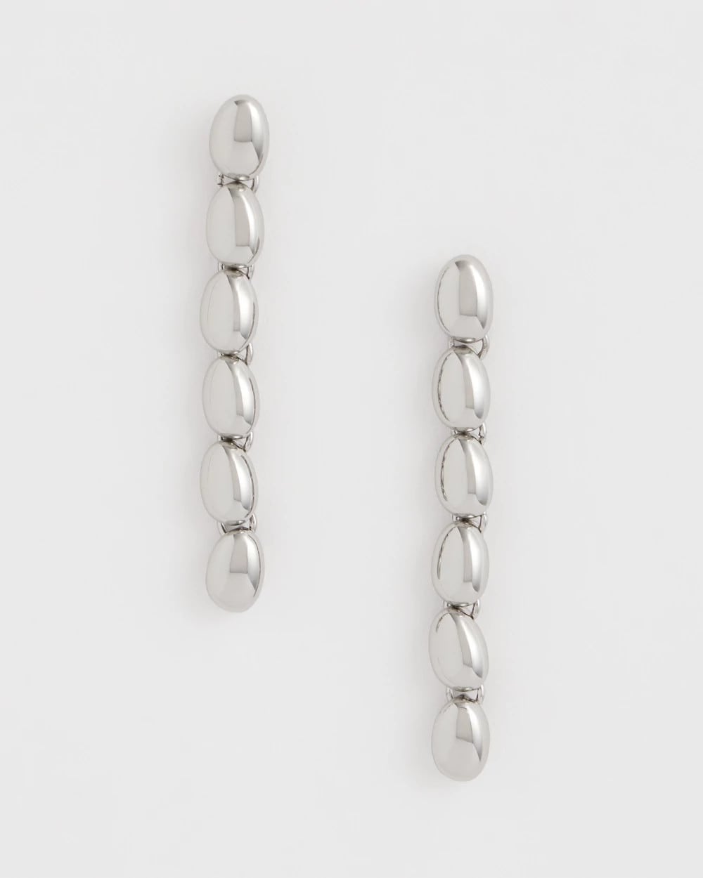Silver Linear Bead Earrings Silver - Chico's