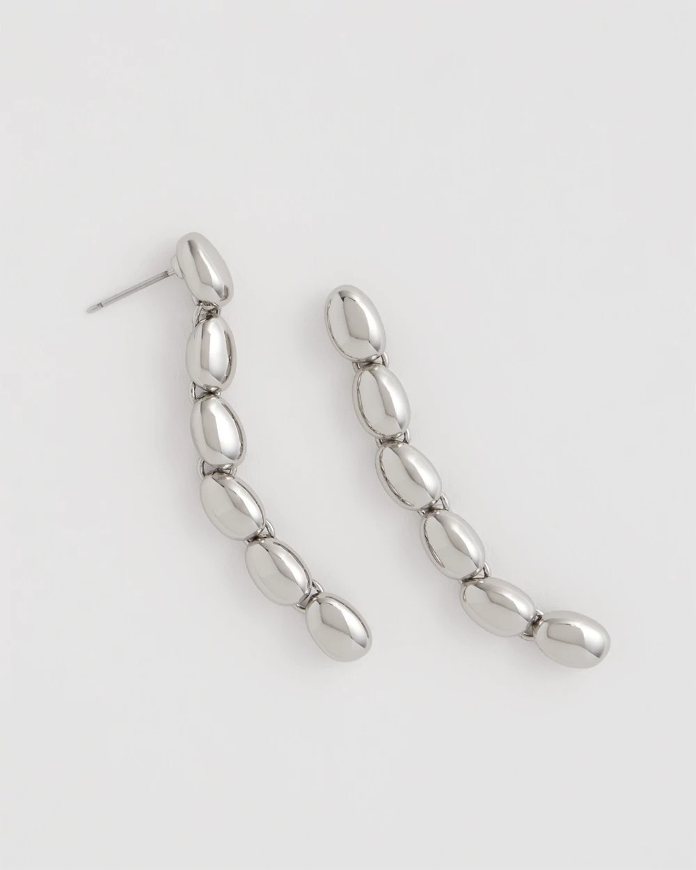 Silver Linear Bead Earrings Silver - Chico's