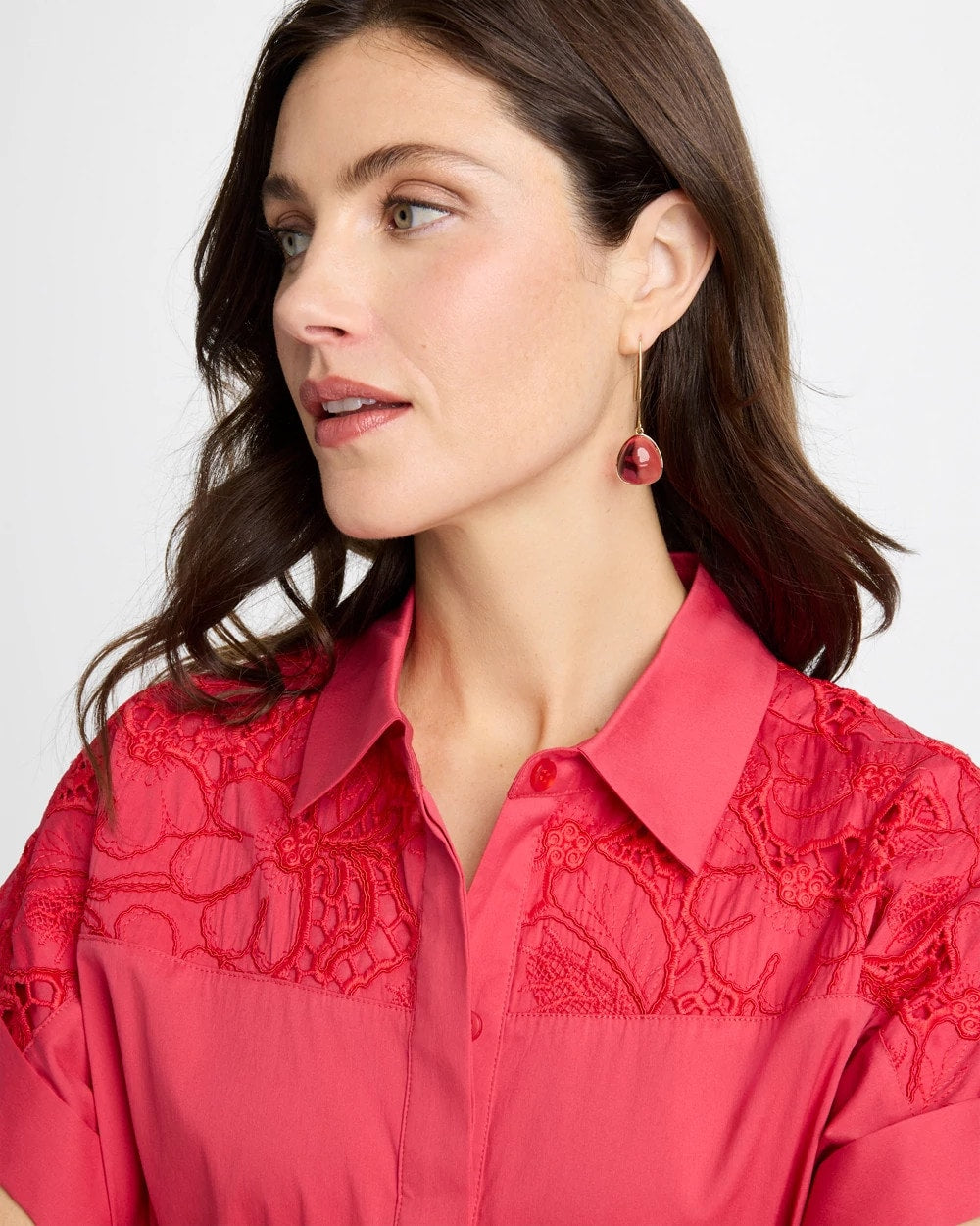 Pink Teardrop Threader Earrings Pink - Chico's
