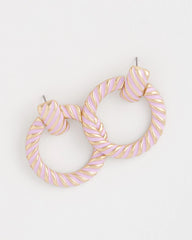 Pink Twist Drop Hoop Earrings Pink - Chico's