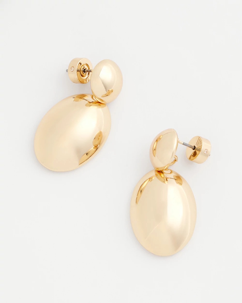Gold Oval Drop Earrings Gold - Chico's