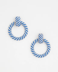 Blue Twist Drop Hoop Earrings Blue - Chico's