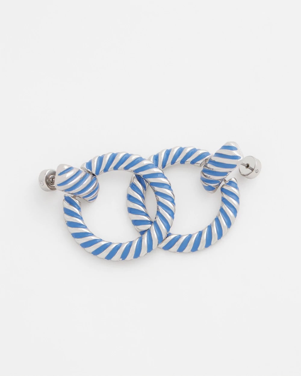 Blue Twist Drop Hoop Earrings Blue - Chico's