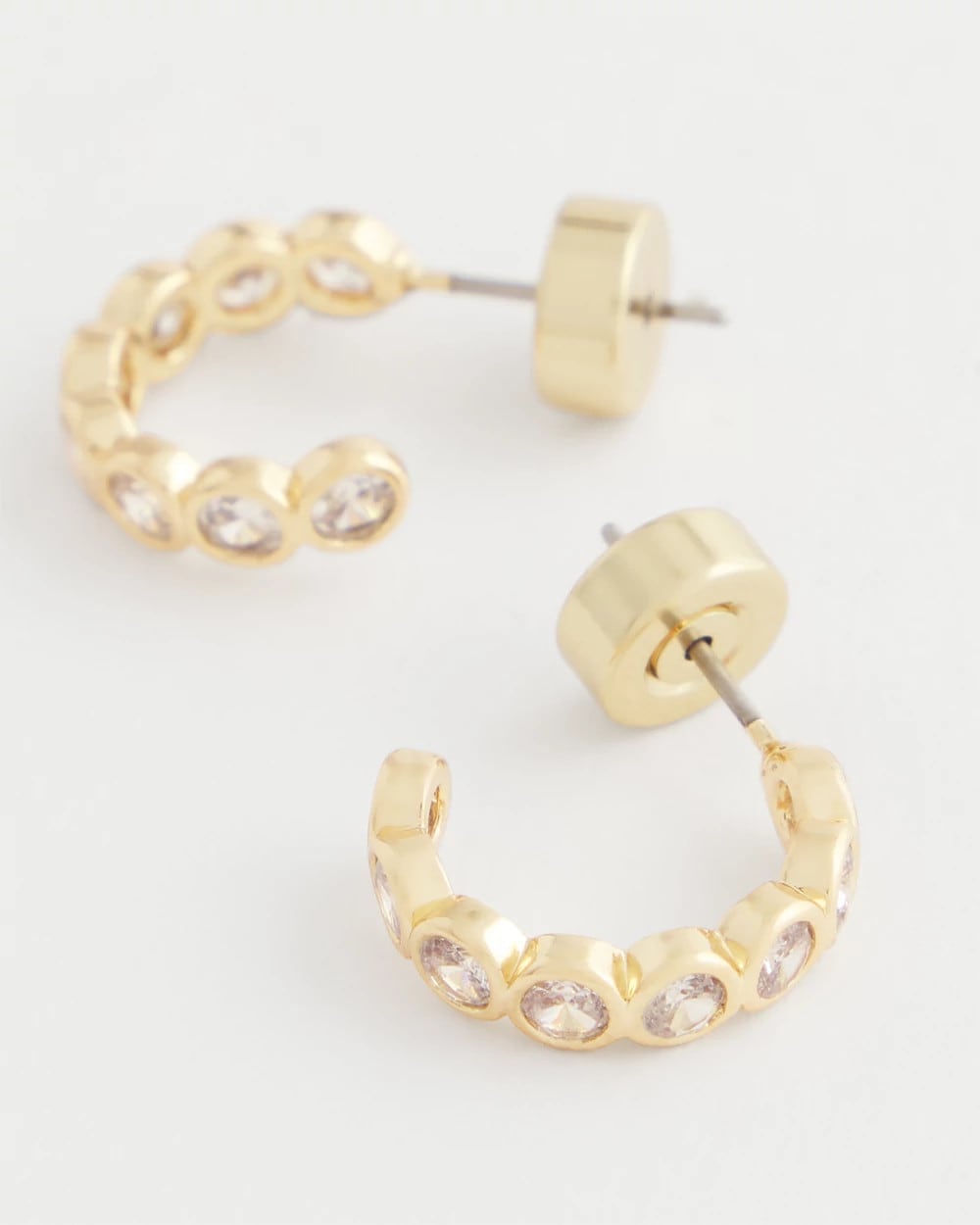 Goldtone Crystal Mini Hoop Earrings Gold - Chico's