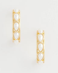 No Droop® Faux Pearl Hoop Earrings Pearl - Chico's